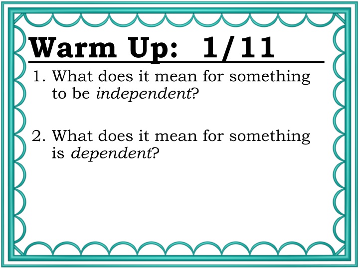 warm up 1 11 1 what does it mean for something