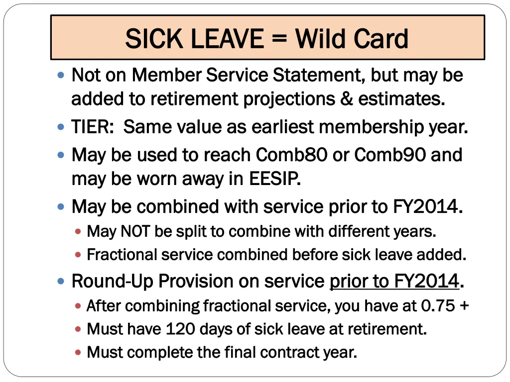 sick leave wild card sick leave wild card