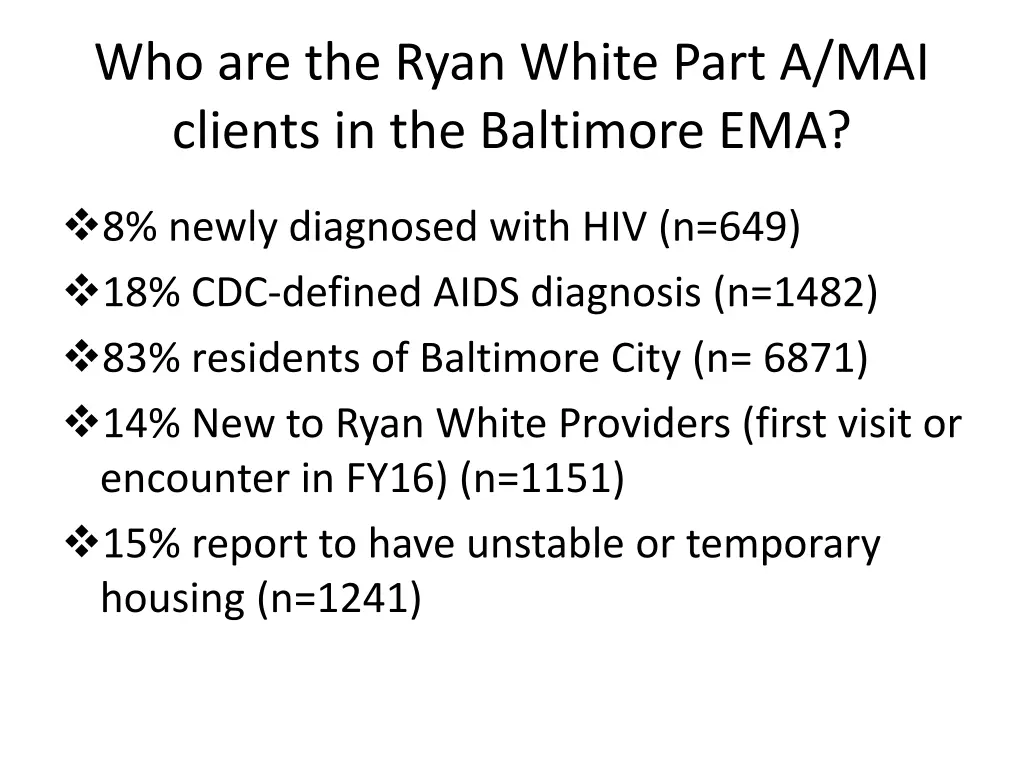 who are the ryan white part a mai clients