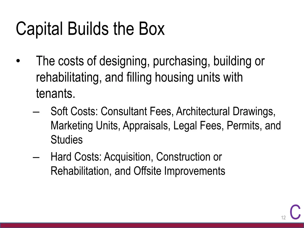 capital builds the box