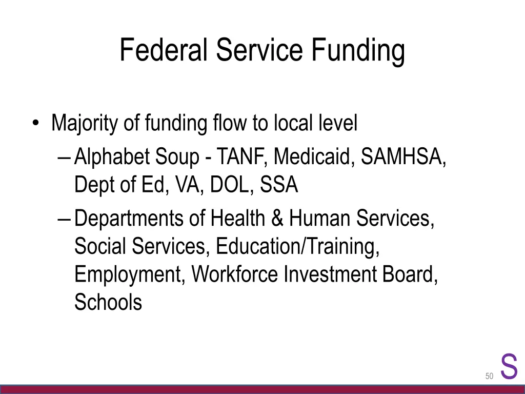 federal service funding 1