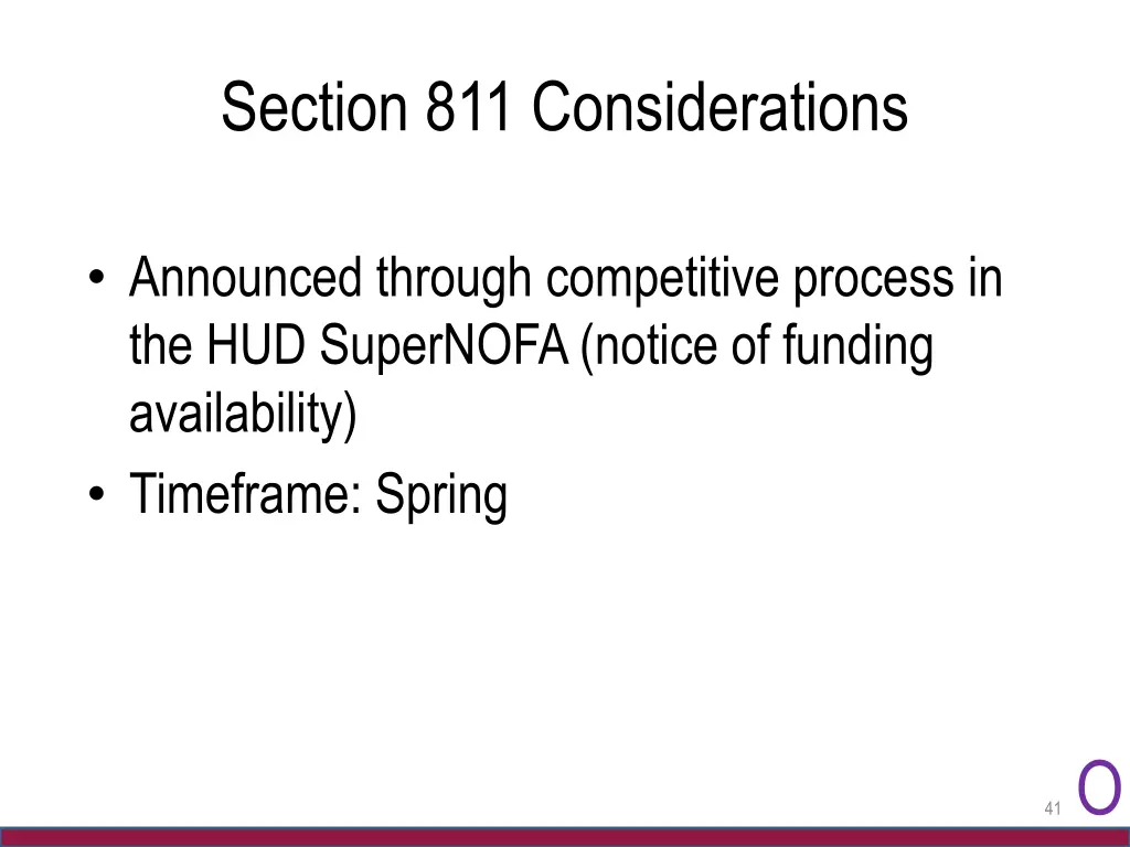 section 811 considerations