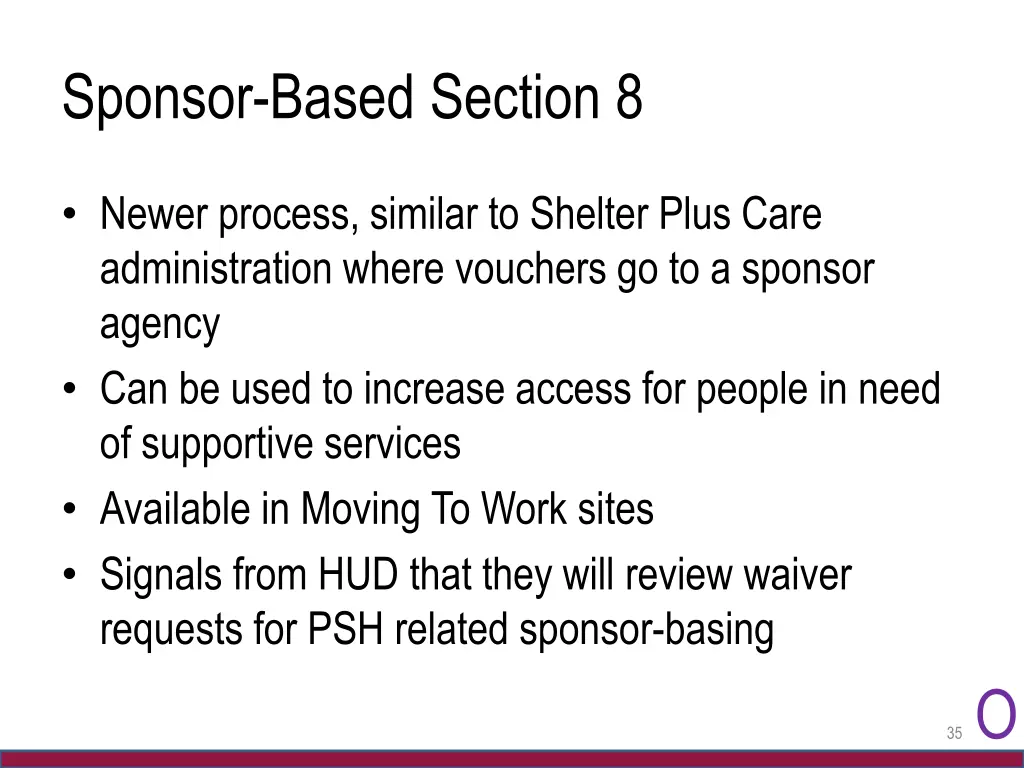 sponsor based section 8