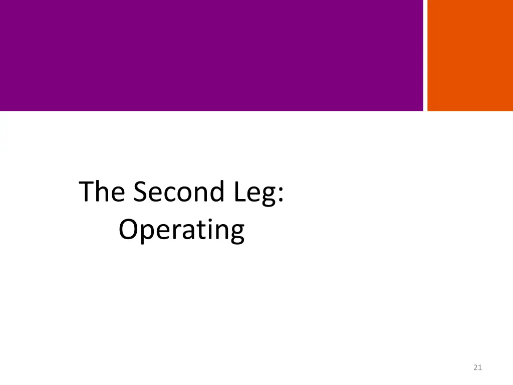 the second leg operating