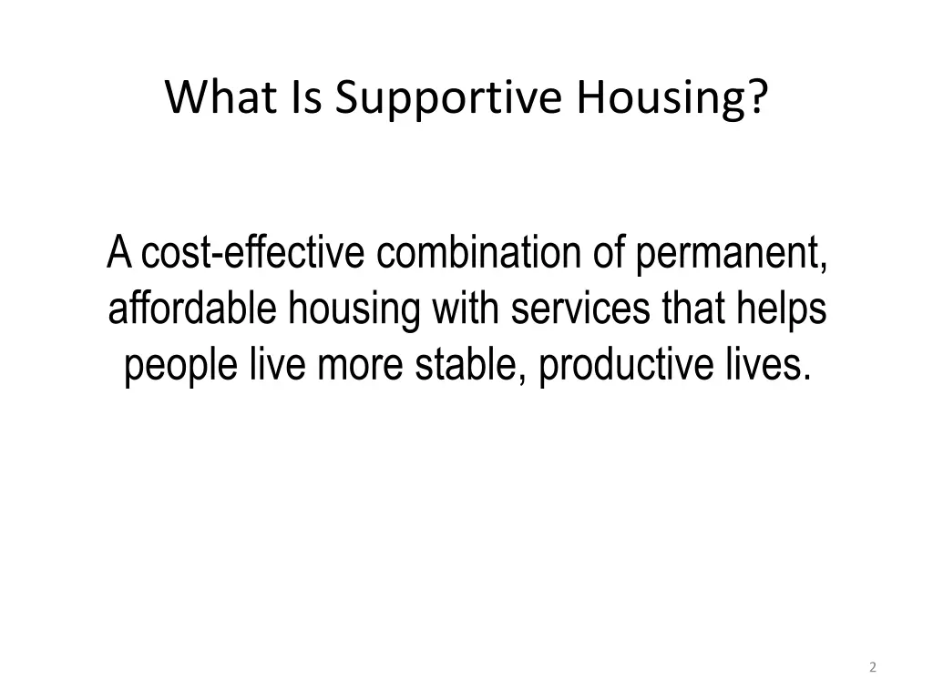 what is supportive housing