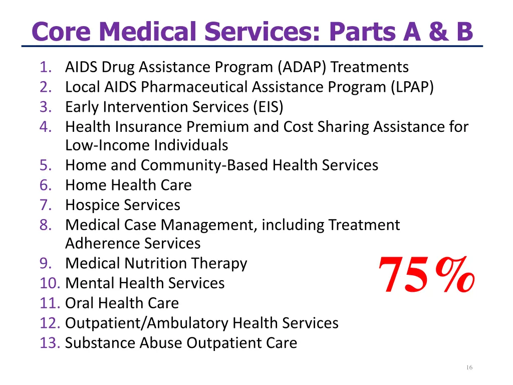 core medical services parts a b