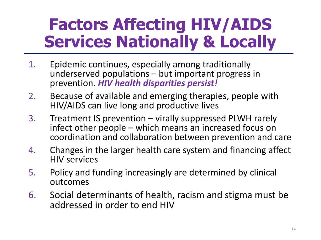 factors affecting hiv aids services nationally