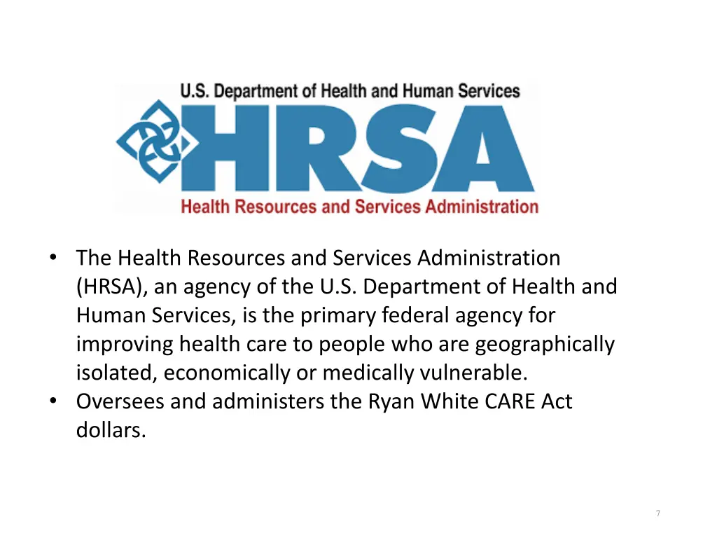 the health resources and services administration