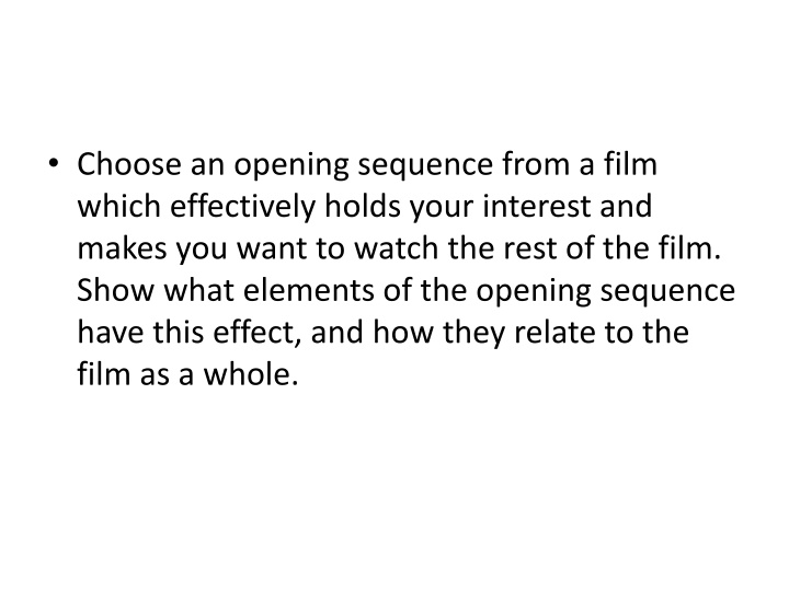 choose an opening sequence from a film which