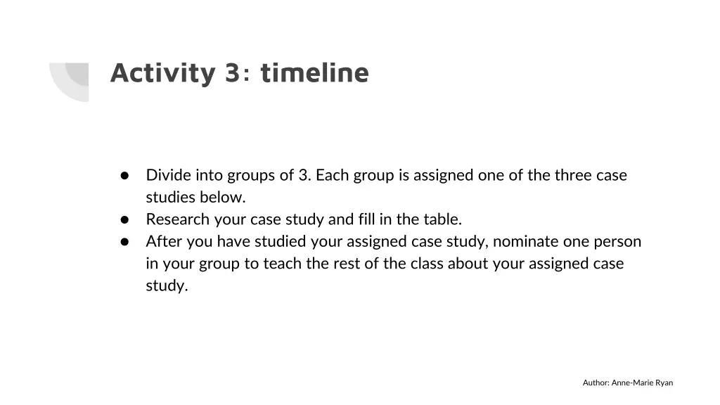 activity 3 timeline