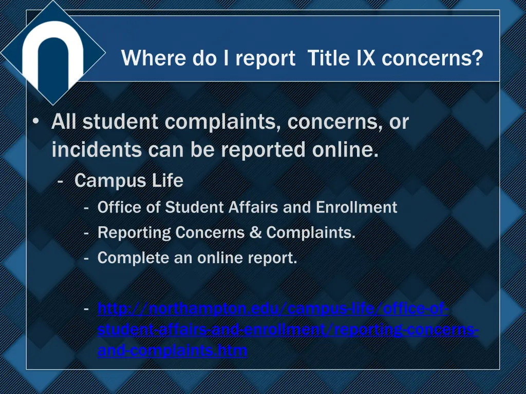 where do i report title ix concerns