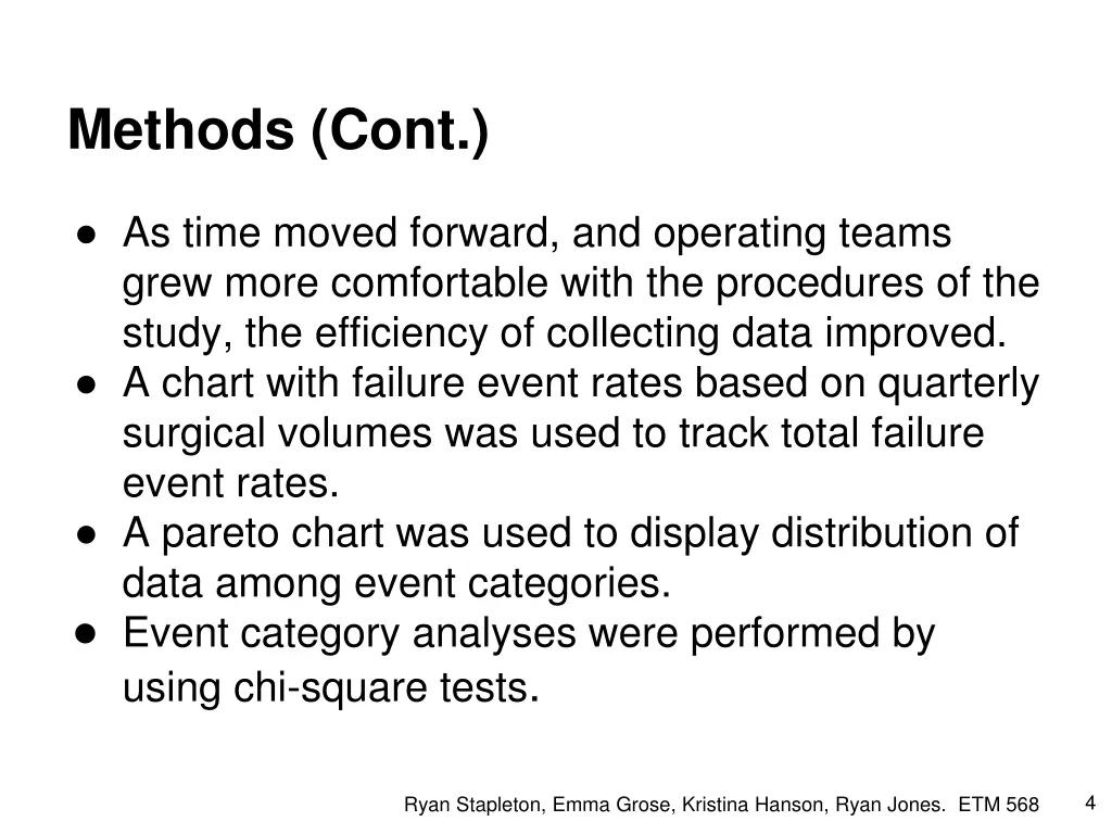 methods cont