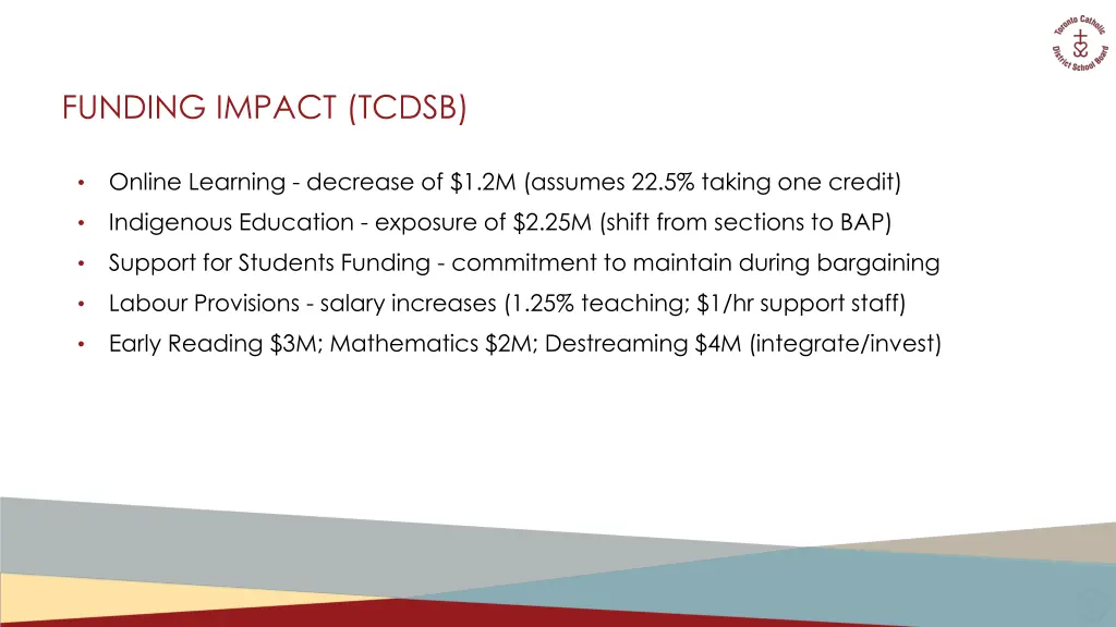 funding impact tcdsb 1