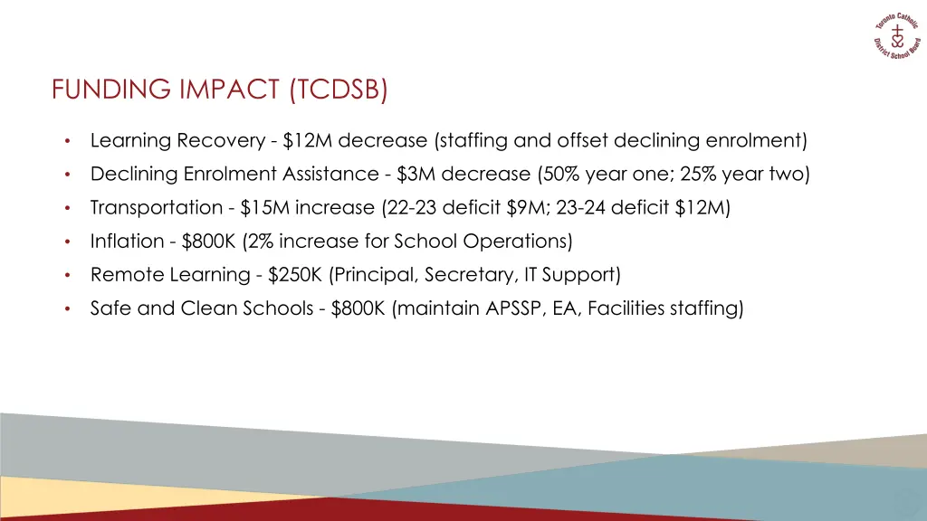 funding impact tcdsb