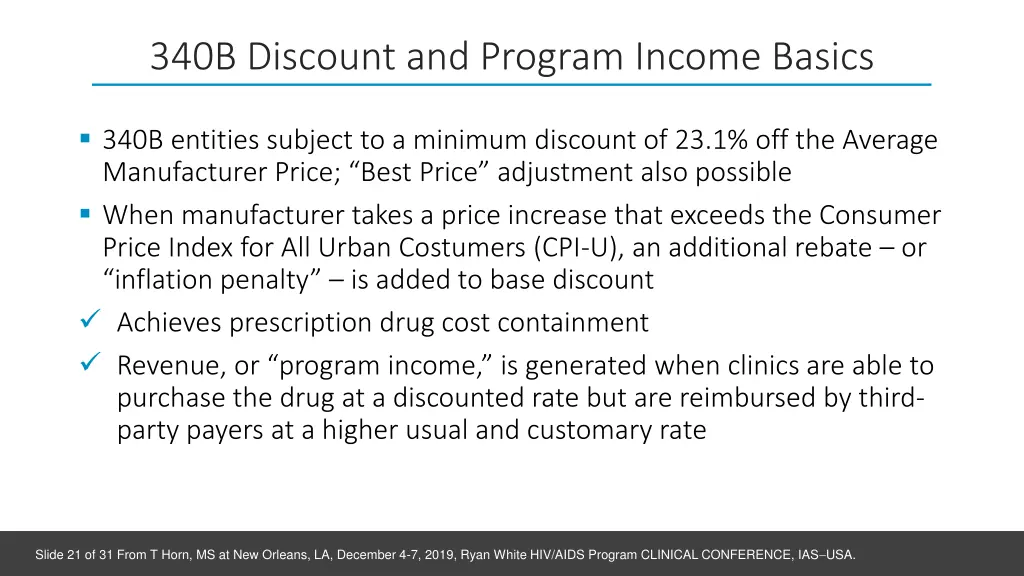 340b discount and program income basics