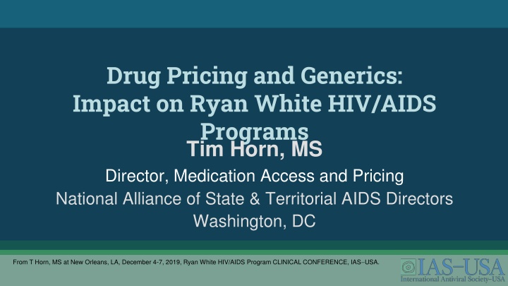 drug pricing and generics impact on ryan white