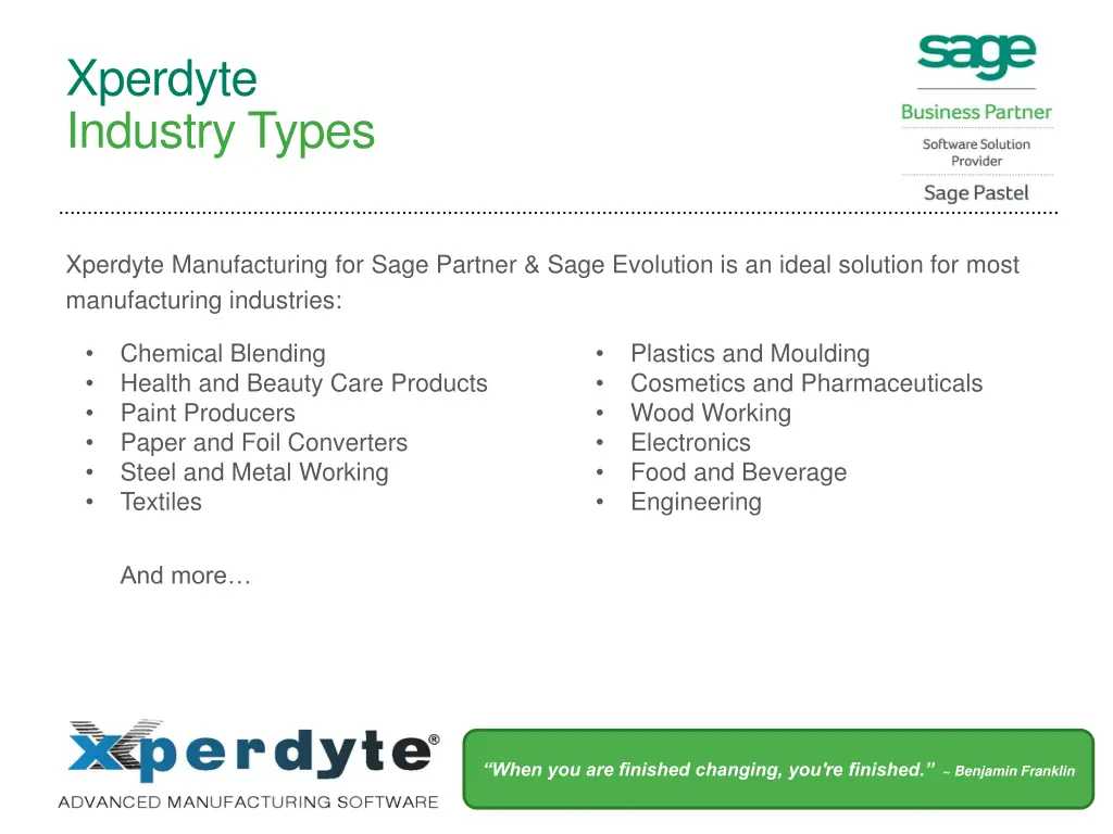 xperdyte industry types