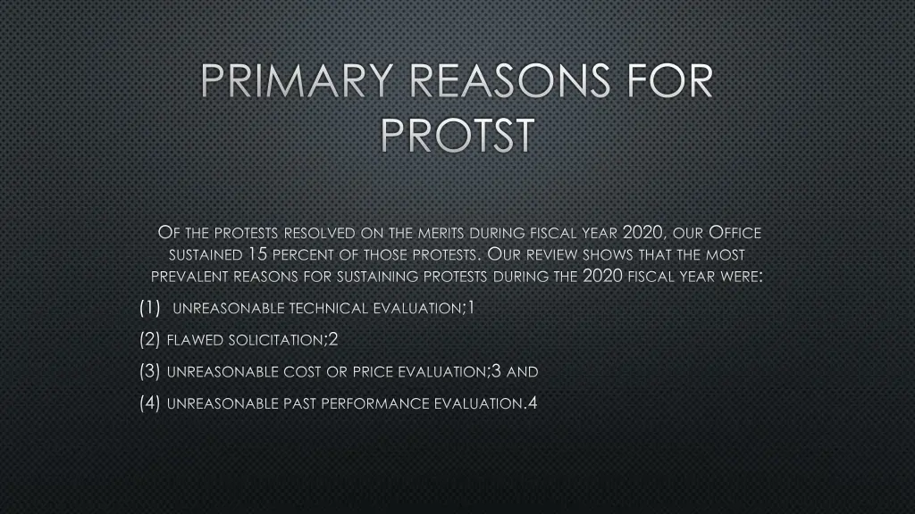 primary reasons for protst