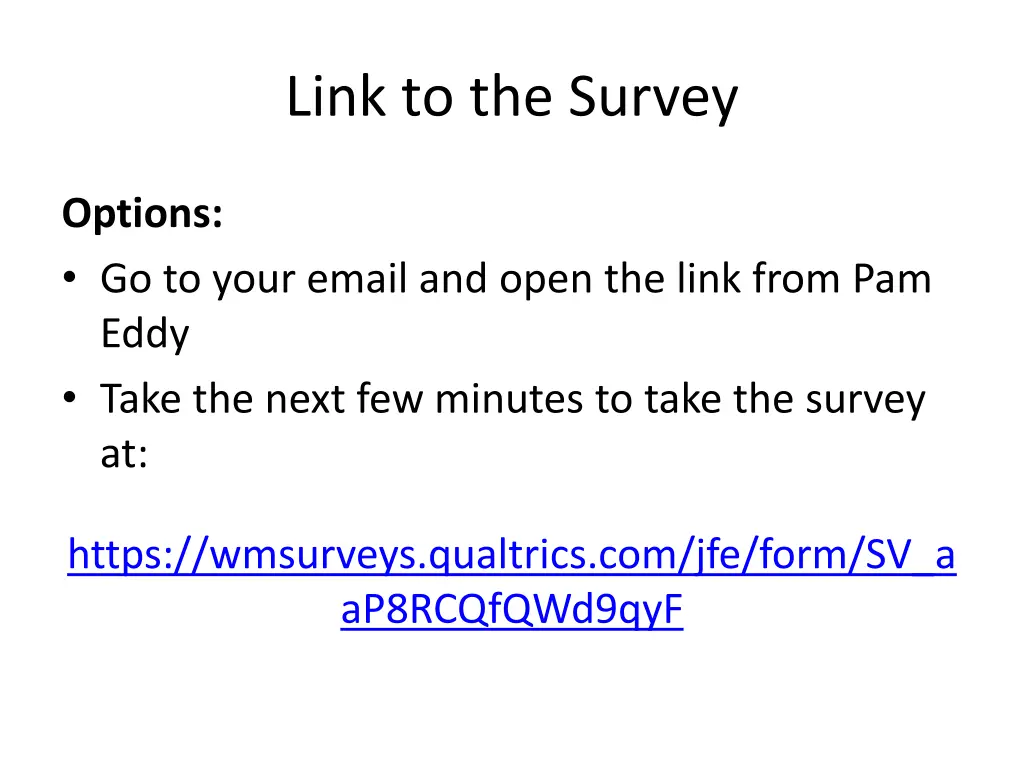 link to the survey