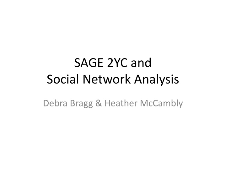 sage 2yc and social network analysis