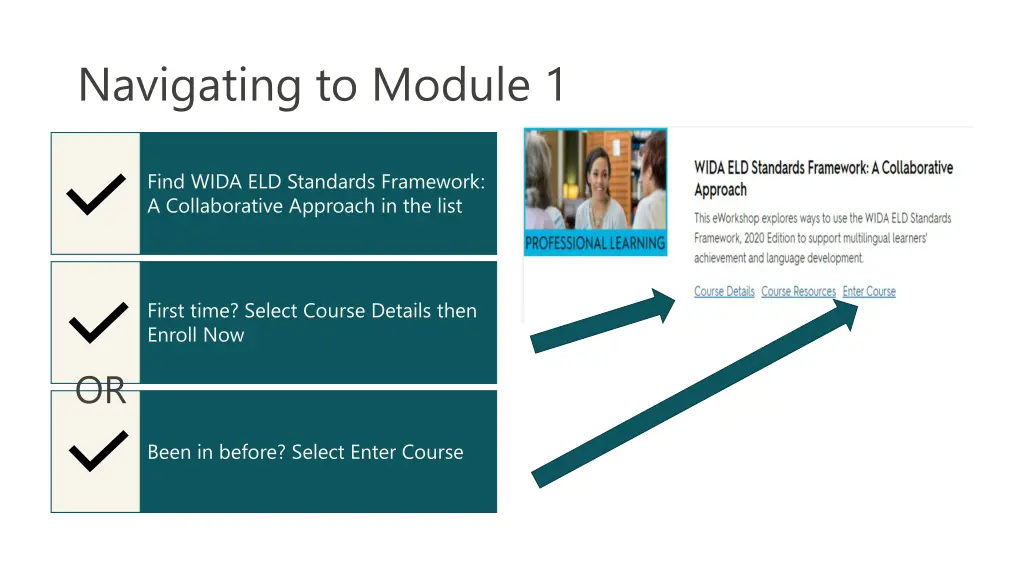 navigating to module 1 1