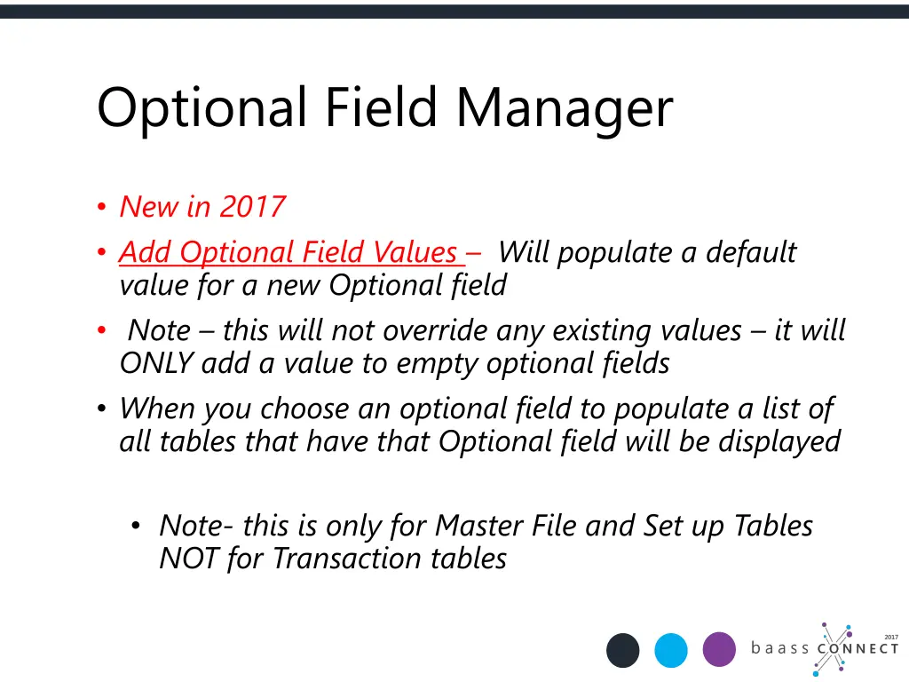 optional field manager 1