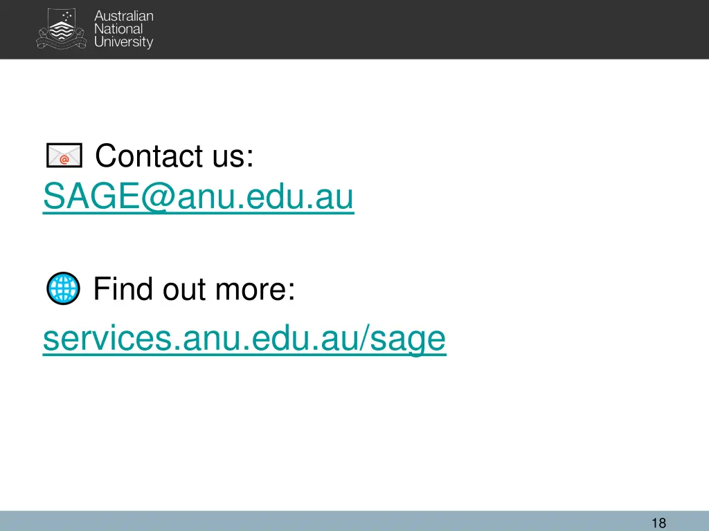 contact us sage@anu edu au