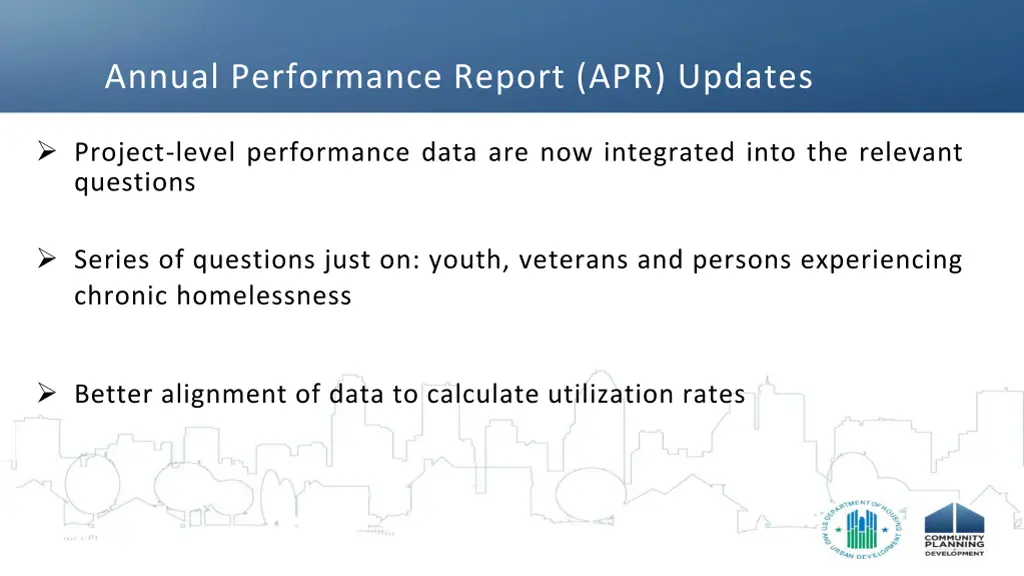 annual performance report apr updates