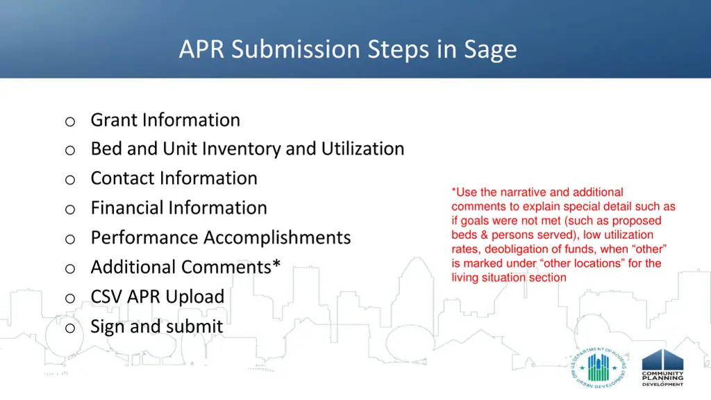 apr submission steps in sage