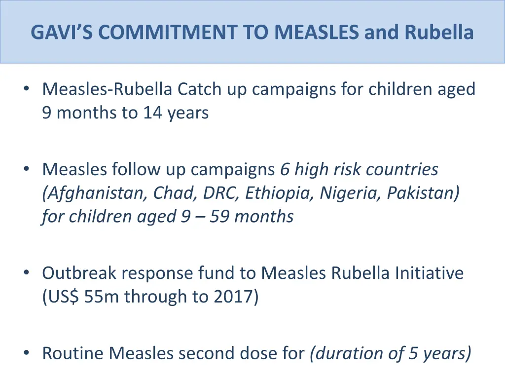 gavi s commitment to measles and rubella