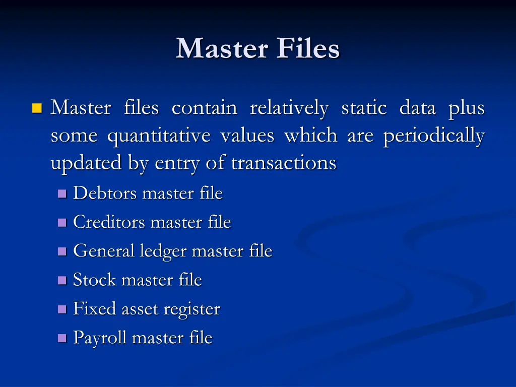 master files