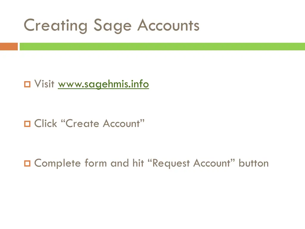 creating sage accounts