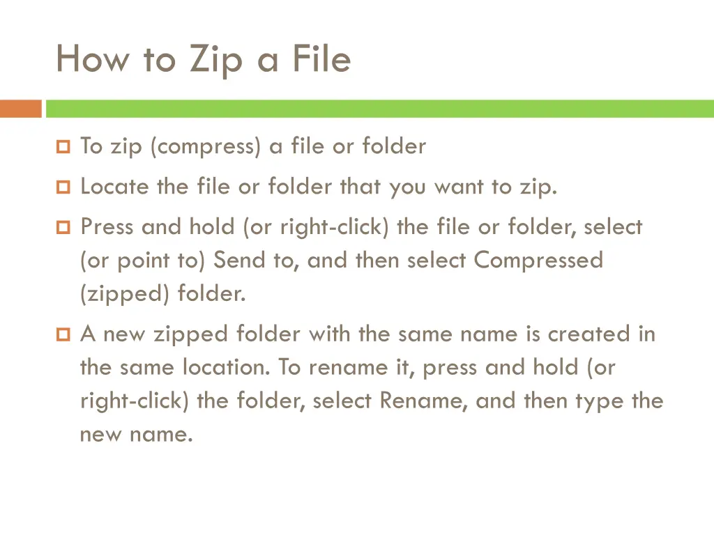 how to zip a file