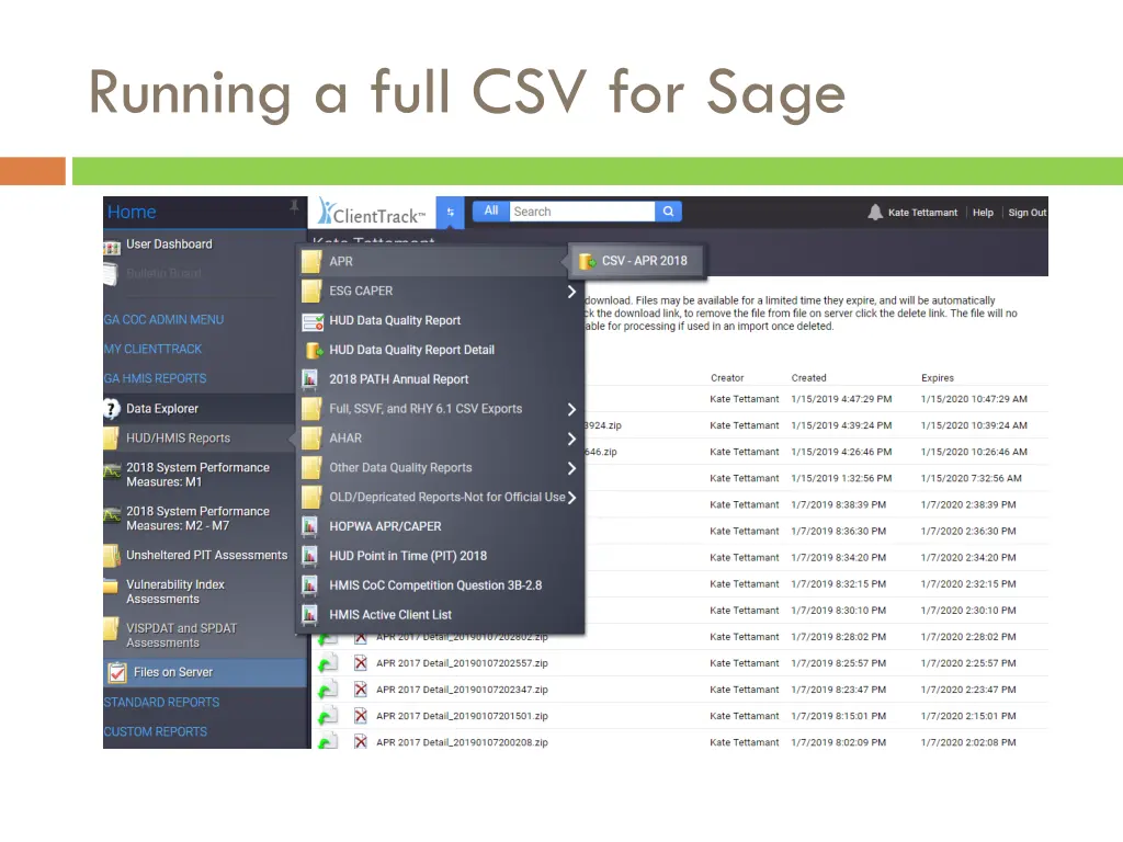 running a full csv for sage 1