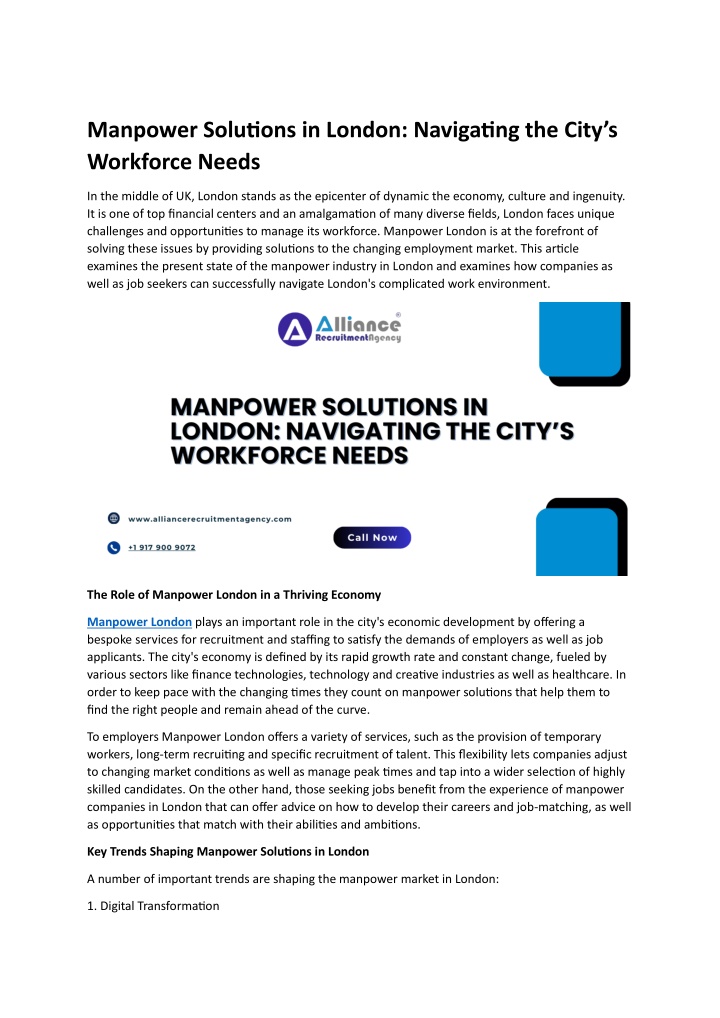 manpower solutions in london navigating the city