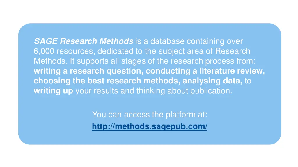 sage research methods is a database containing