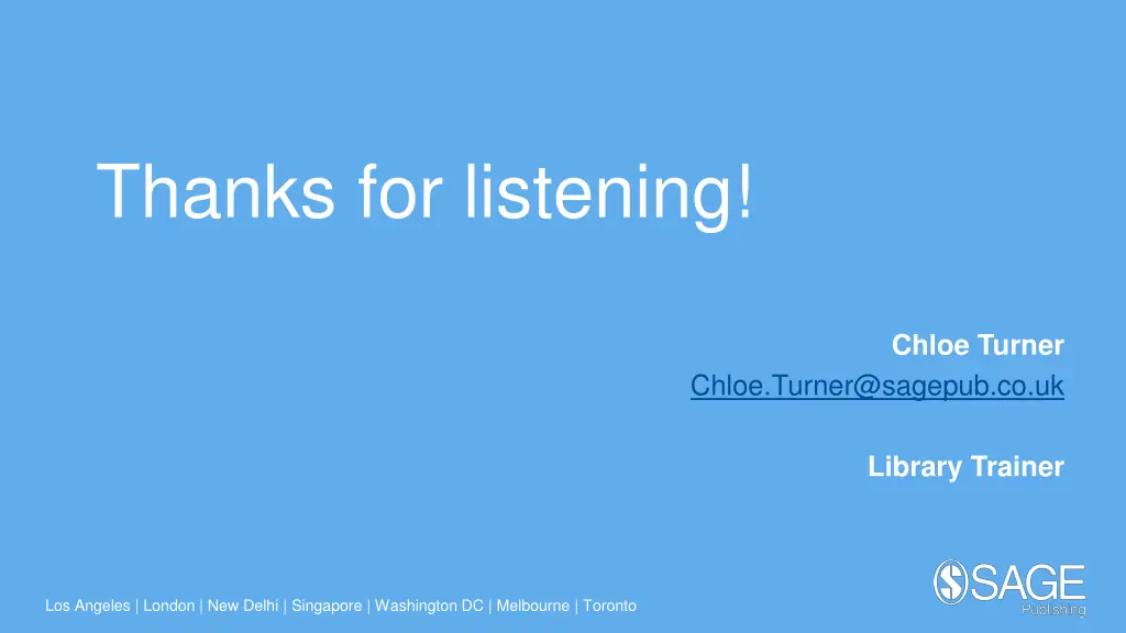 thanks for listening