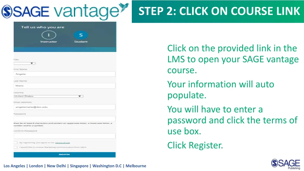 step 2 click on course link