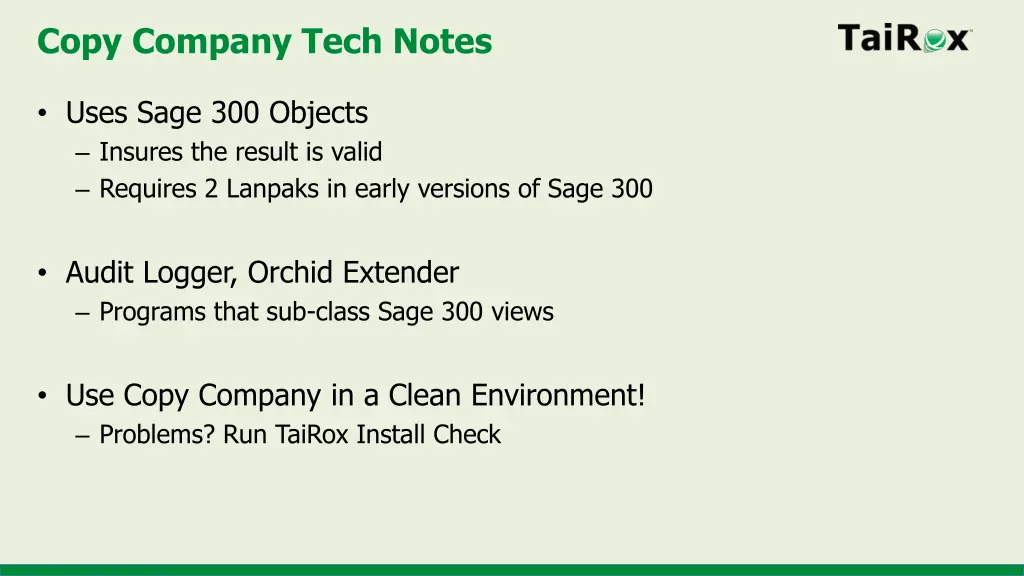 copy company tech notes