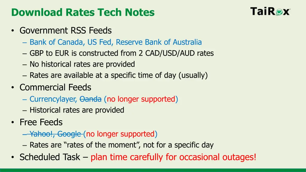 download rates tech notes