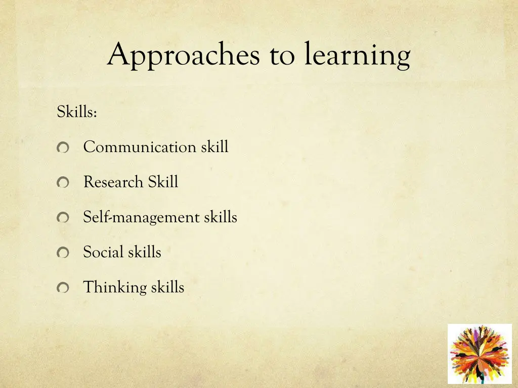 approaches to learning