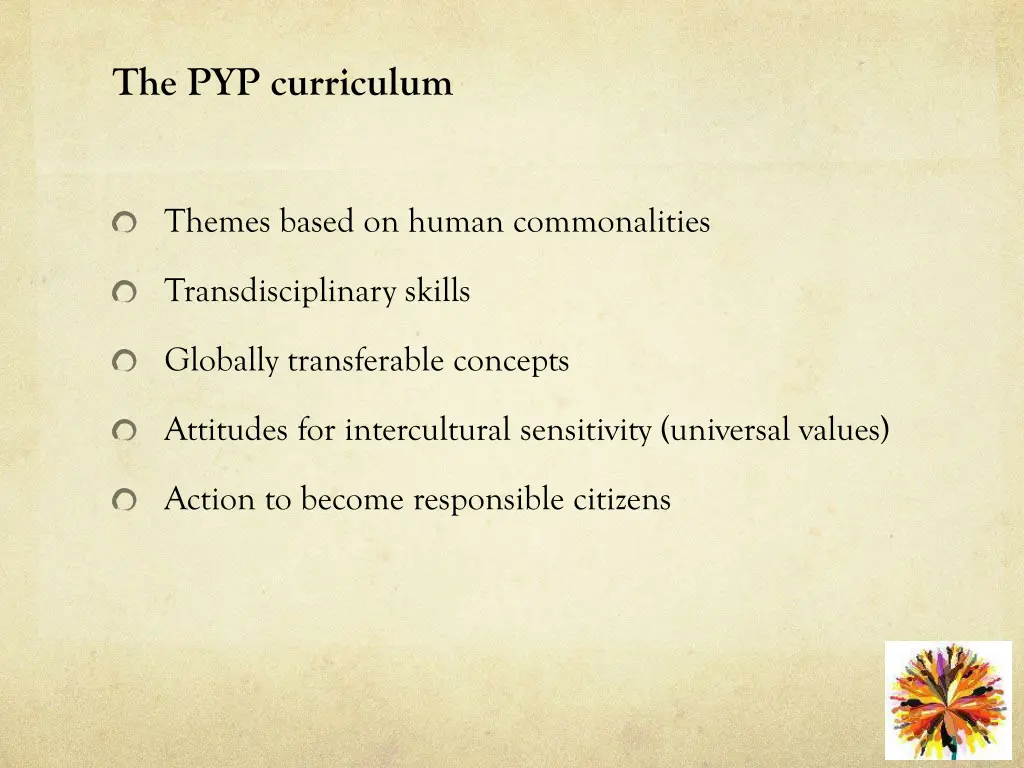 the pyp curriculum