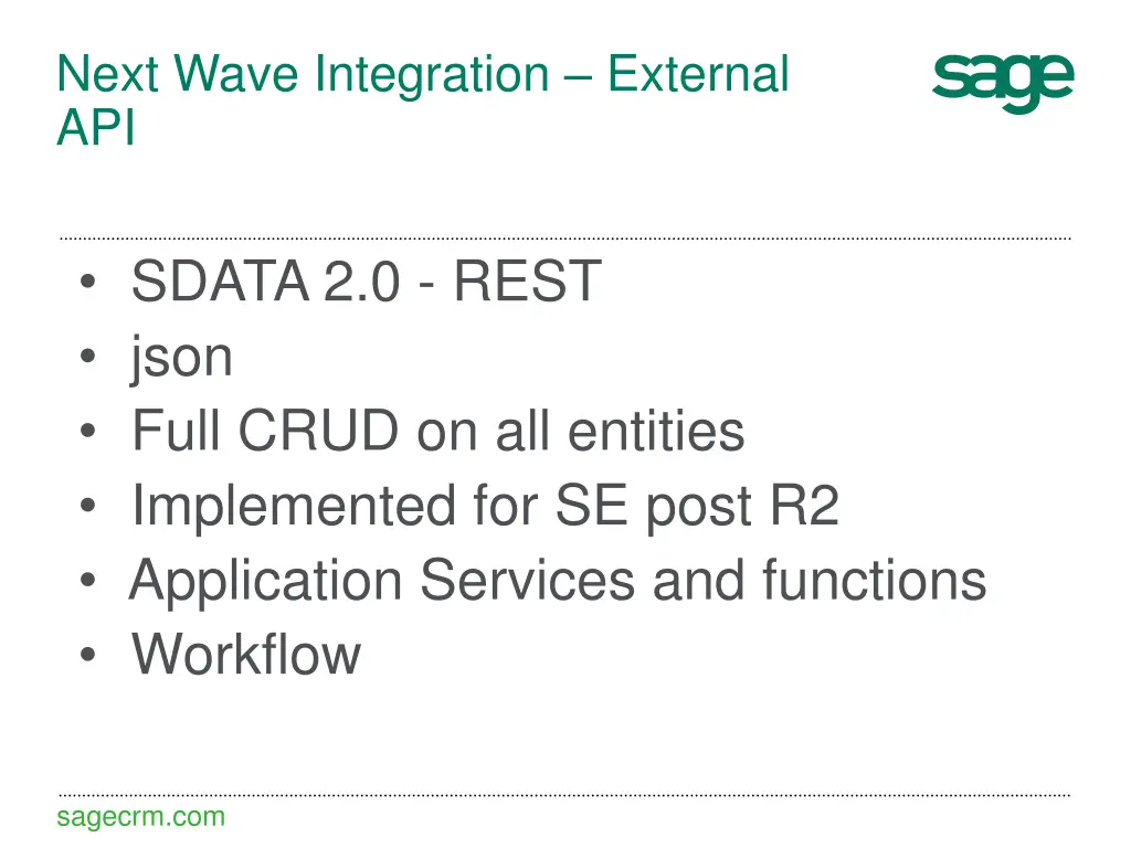 next wave integration external api