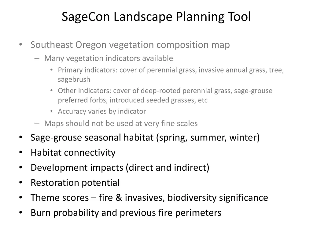 sagecon landscape planning tool 2