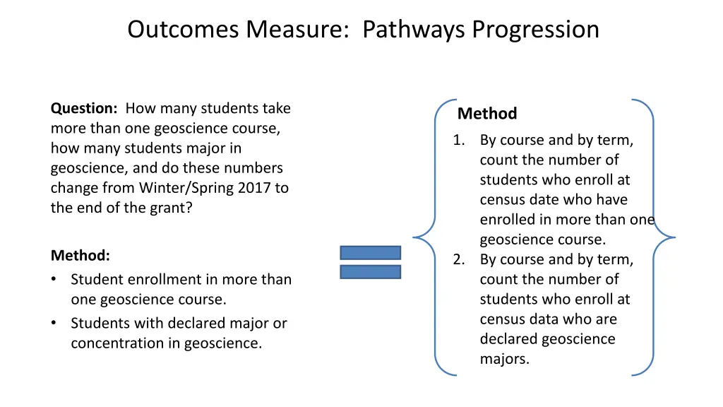 outcomes measure pathways progression