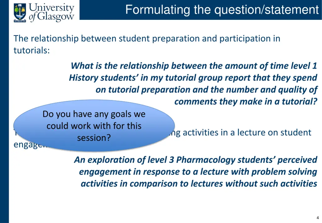 formulating the question statement