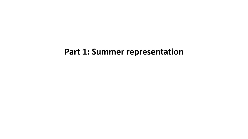 part 1 summer representation 1