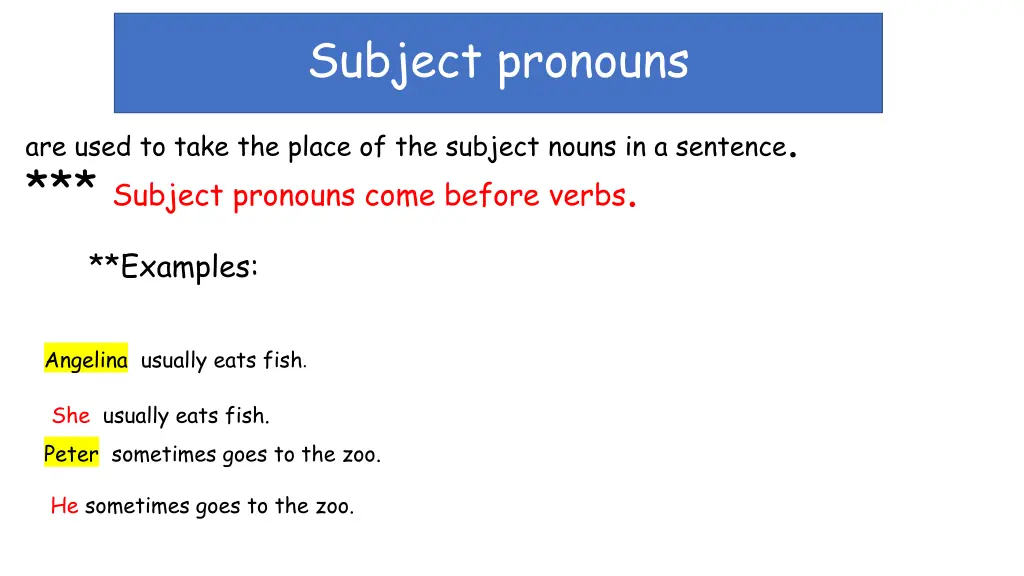 subject pronouns 1