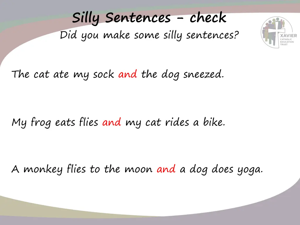 silly sentences check did you make some silly