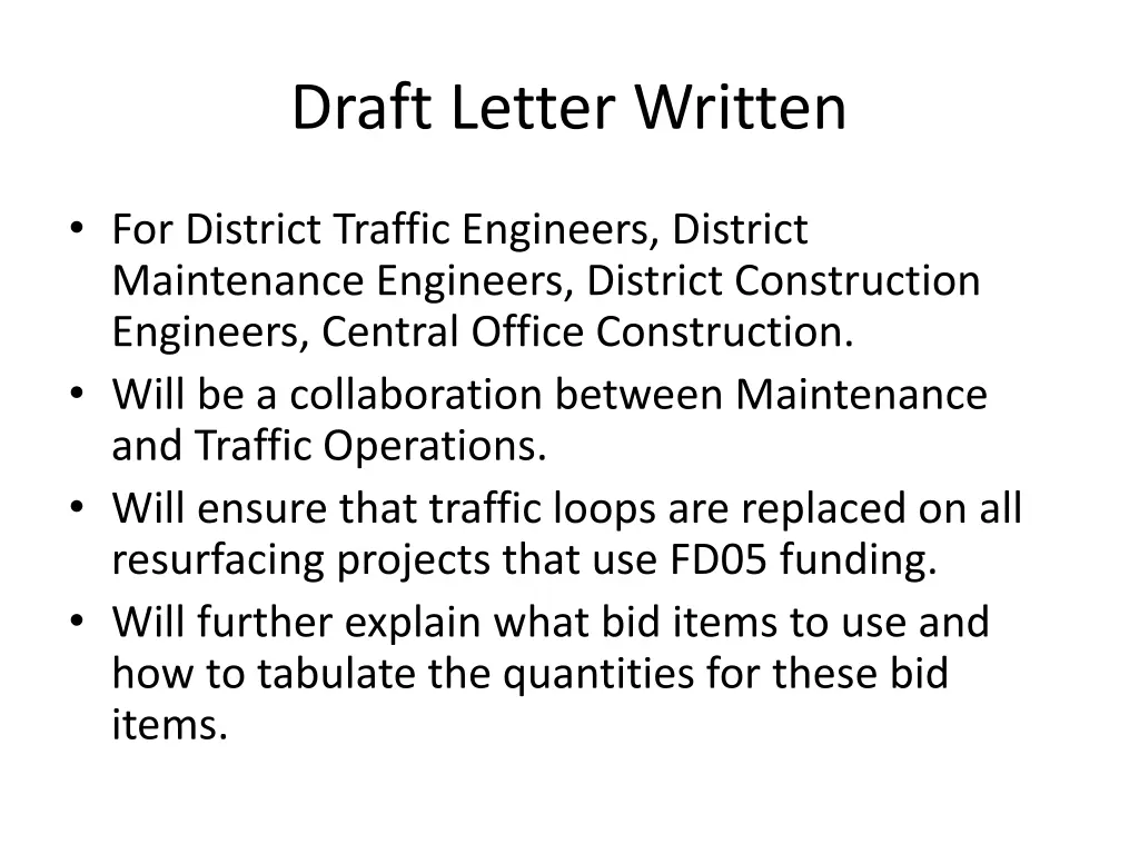 draft letter written